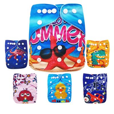 China One Size Baby Size Pocket Cloth Printed Washable Reusable Diapers For Babies 0-3 Years Old for sale