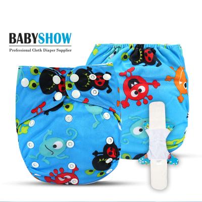 China AIO cloth diaper pul organic waterproof baby cloth printed hot sale reusable diaper for sale