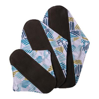 China Breathable Washable Reusable Bamboo Charcoal Sanitary Pads Menstrual Pads Menstrual Pads With Wet Bag for sale