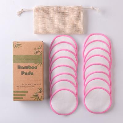 China Eco-Friendly Manufacturers Wholesale Reusable Bamboo Makeup Remover Pads Washable Makeup Remover Pads Set for sale