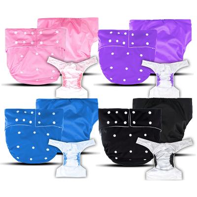 China Reusable Plain Weave Adult Diaper Double-Row Snaps Pocket Cloth Washable Adult Diaper All In One Cloth Diaper for sale