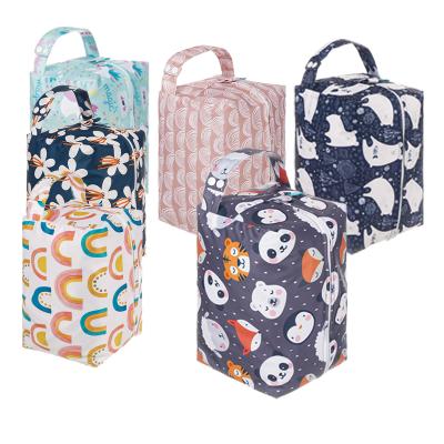 China Large Capacity Anti-theft Cloth Waterproof Reusable Reusable Washable Diaper Bag Diaper Pods Baby Wet Bag for sale