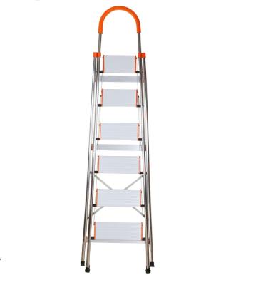 China Folding Ladders 6 Step Safety Step Ladders With Railing Household Compact Ladder Easy Storage Step Ladder for sale