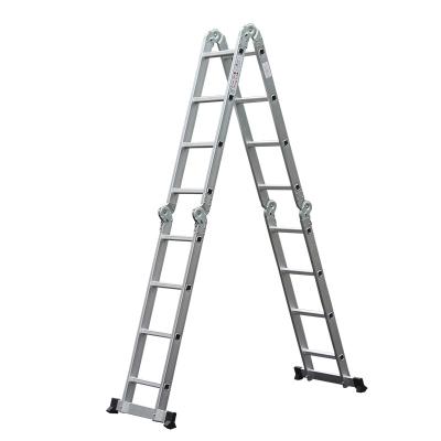 China Folding Ladders Folding aluminum hinge ladder with 4X4 multifunction ladder for attic for sale