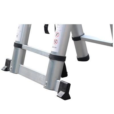 China Portable High Quality Aluminum Telescopic Folding Ladders Ladder With 2*9 Steps for sale