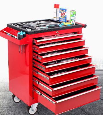 China Durable Professional 7 Drawers And Side One Tray Tool Cabinet Hand Cart Tool Cabinet for sale