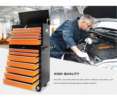 China Storage Tool Hand Cart Heavy Duty 16 Drawer Garage Storage Steel Tool Cabinet with Mechanic Trolley Metal Cabinet on Wheels for sale