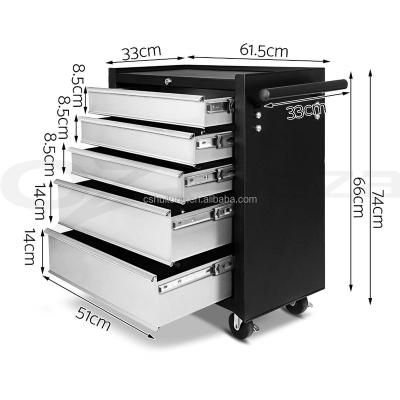 China Custom 5 Drawers Mobile Exclusive Metal Cabinet Toolbox Chest Trolley Workshop Cabinet for sale