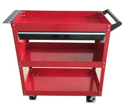 China Durable Cheap Steel 1 Drawer 2 Mesh Dish 3 Tray Tool Carts Trolley Serving Counter for sale