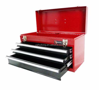 China Storage Spare Parts Tools Box Steel Tool Box Portable 3 Drawer With Lockable Pink Carpenter Tool Cabinet for sale