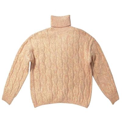 China Wholesale Custom Anti-wrinkle New OEM Design Autumn Winter High Neck Turtleneck Merino Wool Blend Pullover Sweater For Women for sale