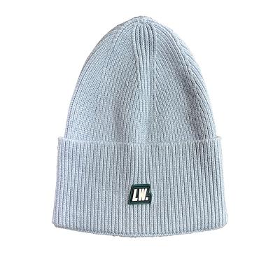 China New Plain Hand Knitted COMMON Beanie With Custom Hats Brand Tags for sale