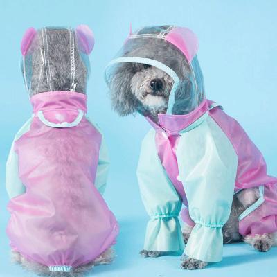 China Viable New Style Raincoat Pet Clothes Transparent Dog Raincoat Fashion Dog Raincoat With Hood for sale