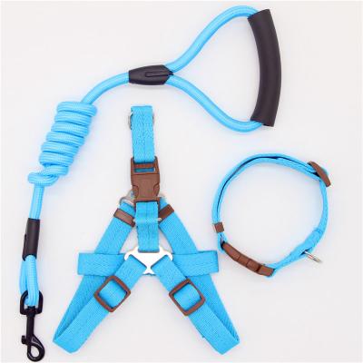 China Custom Nylon Cat Running Training Adjustable Collar Dog Leash Pet Dog Harness for sale