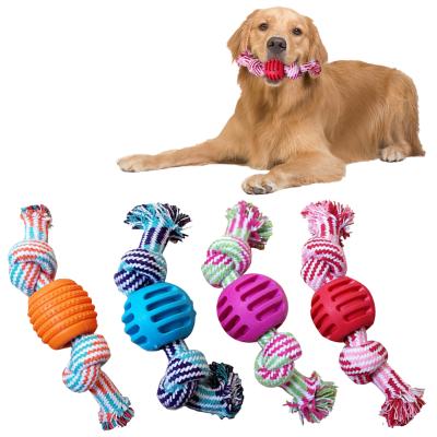 China Toy Pet Interactive Knot Design Bite Rope Dog Chew Rope Puppy Teether Stocked Resistant Toy for sale