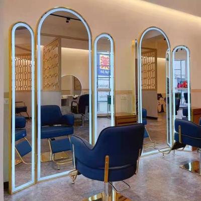 China Wall Mounted Lighted Full Length Dressing Mirror Strong Beauty Furniture Hair Salon for sale