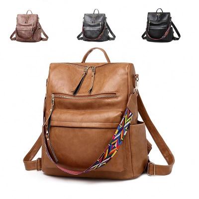 China Luxury Fashion PU Vegan Mochilas Girls Backpack Waterproof HOT SALE Large Capacity Women Leather Backpack With Strap for sale