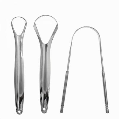 China Mouth Cleaner Gold Grade Stainless Steel Tongue Solvents 304 Stainless Steel Surgical Tongue Scraper for sale