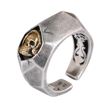 China Personality CLASSIC Punk Skull Wholesale 990 Silver Thai Silver Rings For Men And Women for sale