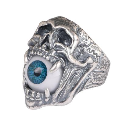 China CLASSIQUE Wholesale 990 Silver Classic Mens Skull Rings For Male Man Personalized Punk Jewelry for sale