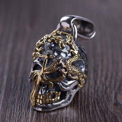 China Wholesale 925 Sterling Silver Skull Hip Hop Fashion Men's Jewelry Pendant Hiphop for sale