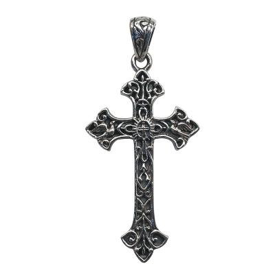 China 100% real 925 Wholesale CLASSICS Sterling Silver Cross Necklace Pendant for men and women fashion retro jewelry for sale