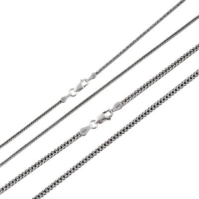 China Wholesale Sterling Silver Chain Men and Women Retro 1.6mm 2.5mm Chopin Rope Chain Jewelry Genuine TREND S925 Silver Chain for sale