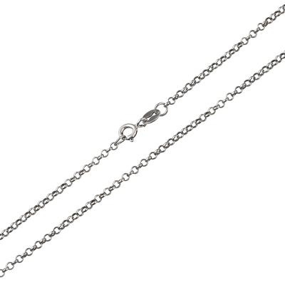 China Genuine TRENDY S925 Sterling Silver Chain Jewelry 2mm Retro Wholesale Fashion Link Ring Chain Necklace For Women for sale