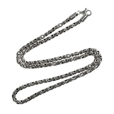 China Genuine Hiphop Hip Hop Jewelry Woven Silver Necklace 100% S925 Sterling Silver Necklace For Men for sale