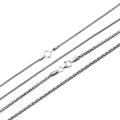 China S925 Sterling Silver Chain Jewelry Authentic Thai Silver Popcorn Retro Popcorn Chain Necklace 1.5mm2 5mm For Men And Women for sale