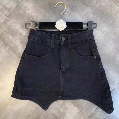 China Summer New Trendy Women's Breathable Shorts Jeans Stretch Pocket Irregular Mini Denim Women Skirt Shorts Jeans for sale