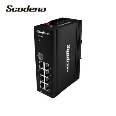 China LACP Scodeno 1*2.5G Industrial SFP Managed Ethernet Switches 8 Port POE and POE+ for sale