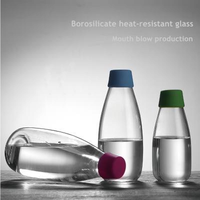 China Sustainable hot new products for 2021 pyrex borosilicate glass eco-friendly custom water bottle for sale