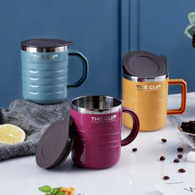 China Factory Outlet Sustainable New Product 304 Stainless Steel Double Wall Coffee Mug With Lid 301-400ml Cup Mug for sale