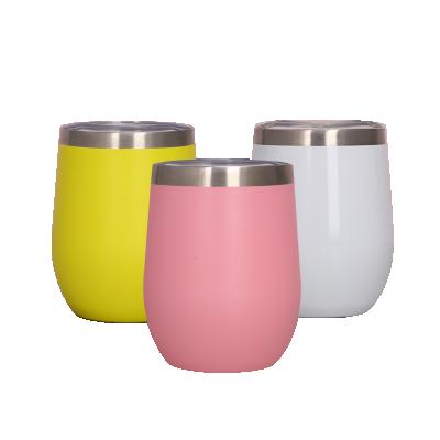 China Wholesale PORTABLE Stainless Steel Mug 12oz Large Capacity Double Wall Eggshell Cup Wine Glass for sale