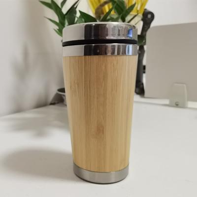 China Viable factory wholesale brand new design bamboo and wooden shell stainless steel double-layer vacuum flask sublimation blanks tumbler for sale