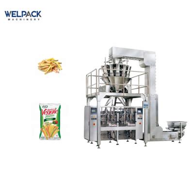 China Automatic food weigher packing machine back-seal pouch vertical multi head bagging machine for pulses veggie straws snacks for sale