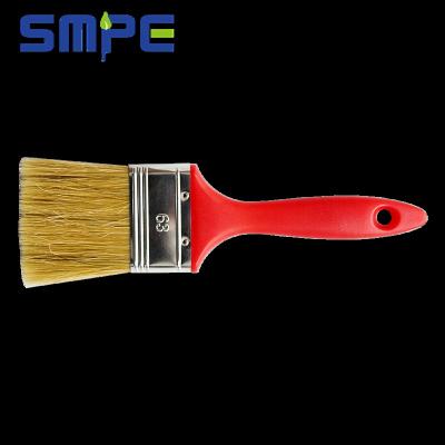 China Wholesale Wall Stainless Steel Olive Sash Flat Brush Hair Skidproof Paint PP Handle Bristle Brush for sale