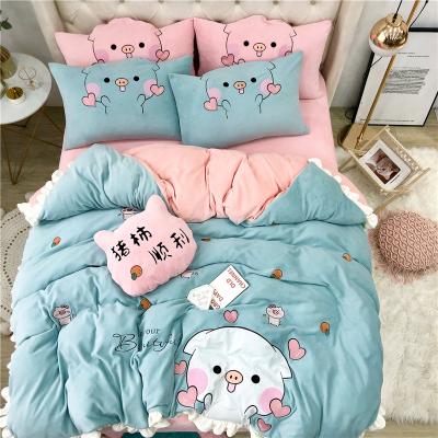 China Baby Nondisposable Crib Blanket Cotton Flannel Blanket Cartoon Comforter Blanket Bedding Home Bedding Set for sale