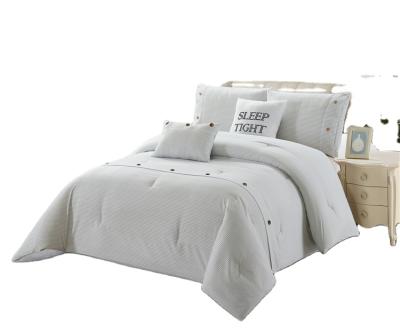 China Hot Selling Soft Branded Fashion Nondisposable Luxury Bedding 6pcs White Comforter Sets for sale