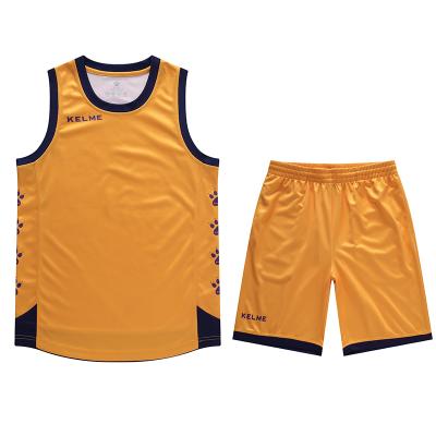 China Custom Made Kids Breathable Basketball KELME Club Teams Uniform Breathable Jersey Sets Playing Game Training Kids Basketball Jersey for sale