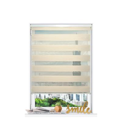 China 100% Polyester Double Layer Luxury Vertical Roller Blind Fabric Day And Night Rolls for sale