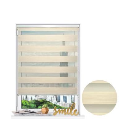 China 100% Polyester Double Layer System Blind Roller Shades Rolling Window Blinds for sale