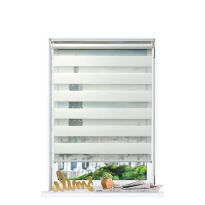 China Double Layer 100% Polyester Blind With Cassette Shades Roller Rolling Window Blinds for sale