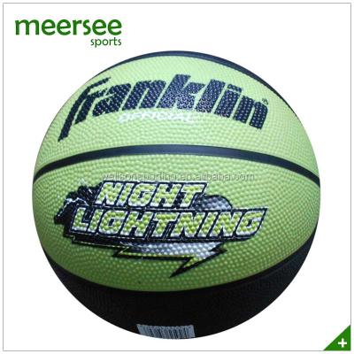 China Official size 7 indoor and outdoor rubber basketball from Meersee hotsale of fans or glow basketball clubs for sale