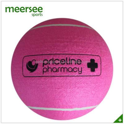 China Brand Promotional Pink Jumbo Tennis Ball , Natural Rubber Inflated Bladder Tennis Ball for sale