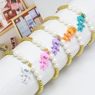 China BOHEMIA Beaded Bracelet 4MM Bead Friendship Boy And Girl Kids Pendant Accessories Enamel Jewelry Charm Gold Plated Lady for sale