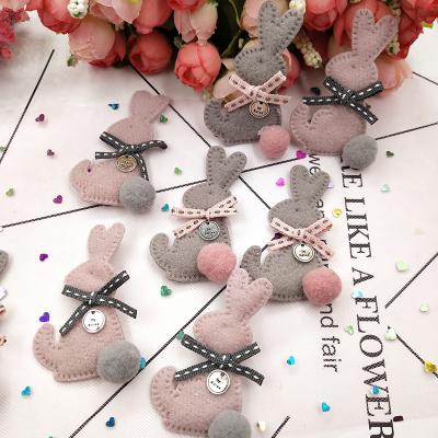 China New Soft Sweet Girls Hair Clips Kids Padded Ruled Rabbit Hairpins Plated Hair Barrette Hair Accessories for sale