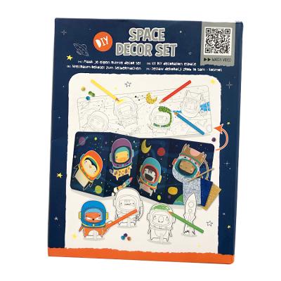 China Customized Space Paper Decor Set Water Drawing Color Book Printing Coloring Book For Kids for sale