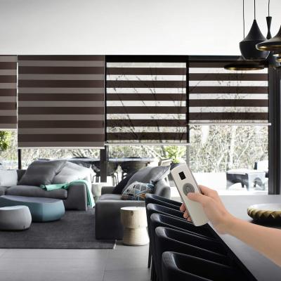 China Modern Customized Double Layer Motorized Zebra Blind Curtain for sale